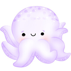 Cute Octopus, Squid, octopus illustration, sea life, animal illustration