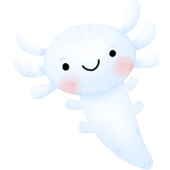 Cute Axolotl, axolotl illustration, sea salamander, sea life, marine life