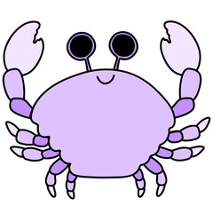 Cute crab, crab illustration, sea life, marine creature