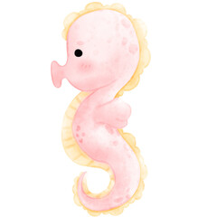 Cute SeaHorse, seahorse illustration, animal, sea life © Saltyarts design