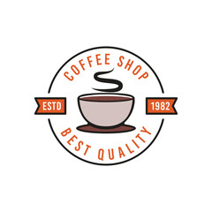 Coffee Logo vector template. Coffee Badge design for cafe, restaurant, coffee house. Stock emblem graphics