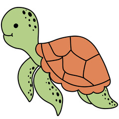 Sea Turtle, Turtle illustration, cute turtle, sea life, animal