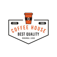 Coffee Logo vector template. Coffee Badge design for cafe, restaurant, coffee house. Stock emblem graphics
