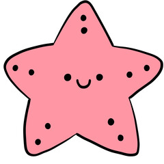 Cute Star fish, star fish illustration, sea life, fish illustration
