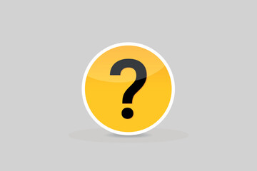 Glossy question mark button icon Premium Vector