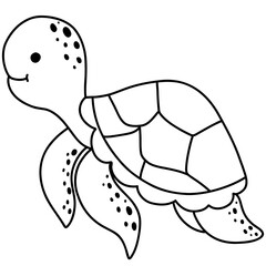 Sea Turtle, Turtle illustration, cute turtle, sea life, animal