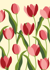 Obraz premium Tulips on white background.Eps 10 vector