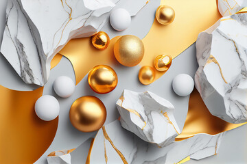 A collection of marbles and marbles with different colored balls on them. Generative ai