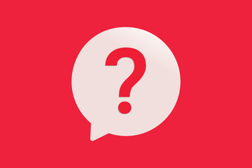 Red question mark icon chat message bubble symbol vector