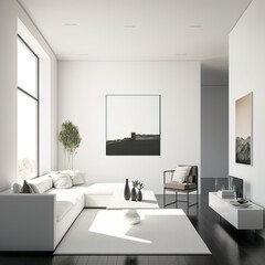 Fototapeta na wymiar interior design, minimalist room