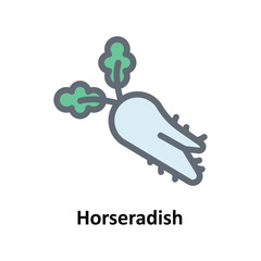 Horseradish Vector Fill outline Icons. Simple stock illustration stock