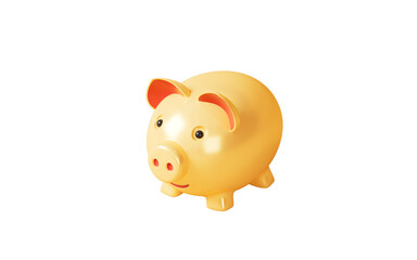 Piggy bank in the white background, 3d rendering.