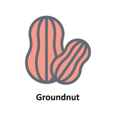 Groundnut Vector Fill outline Icons. Simple stock illustration stock