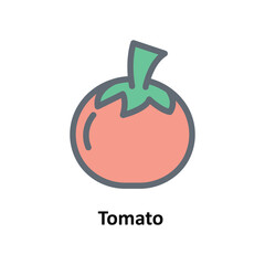 Tomato Vector Fill outline Icons. Simple stock illustration stock
