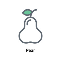 Pear Vector Fill outline Icons. Simple stock illustration stock
