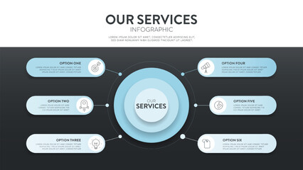 Creative minimal business project infographic layout template design. Presentation banner with options, steps or parts for business slide.  Workflow layout, process diagram, chart, info graph element