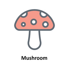 Mushroom Vector Fill outline Icons. Simple stock illustration stock