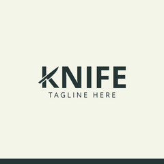 Butcher knife modern logo design vector