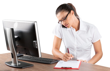 Portrait of a Businesswoman Talking on the Phone