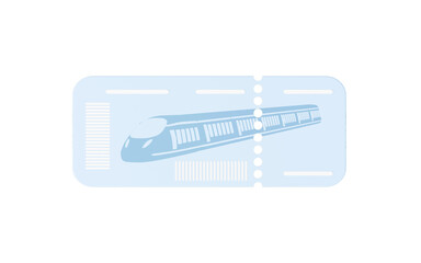 Cartoon railway ticket in the white background, 3d rendering.