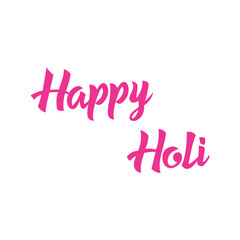 Vector illustration: Hand drawn brush lettering of Happy Holi on white background