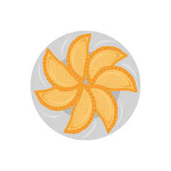 Traditional indian holi sweet gujiya. Vector illustration