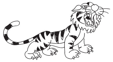 Fototapeta na wymiar tiger cartoon isolated on white vector illustration