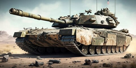 russian tank t, Generative AI.