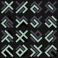 Asemic Glyph writing hieroglyph imitation abstract illustration