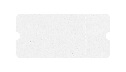 White ticket isolated with paper texture for mockups