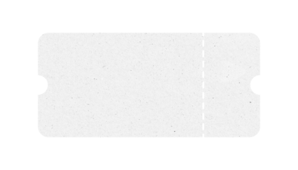 White ticket isolated with paper texture for mockups
