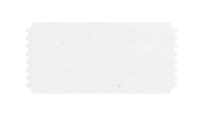 White ticket isolated with paper texture for mockups