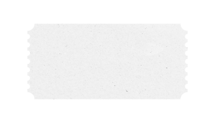 White ticket isolated with paper texture for mockups