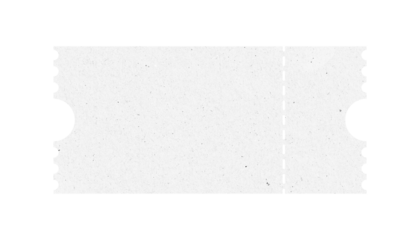 White ticket isolated with paper texture for mockups