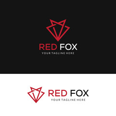Fototapeta premium Red Fox modern logo design template