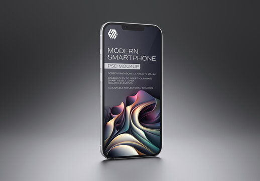 Modern Smartphone On Dark Mockup