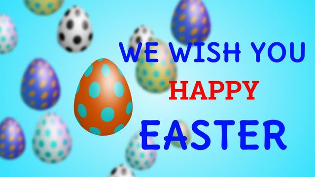 Easter greeting background with floating agg animation