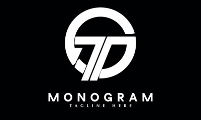 Alphabet Gt Or Tg Logo abstract monogram vector template