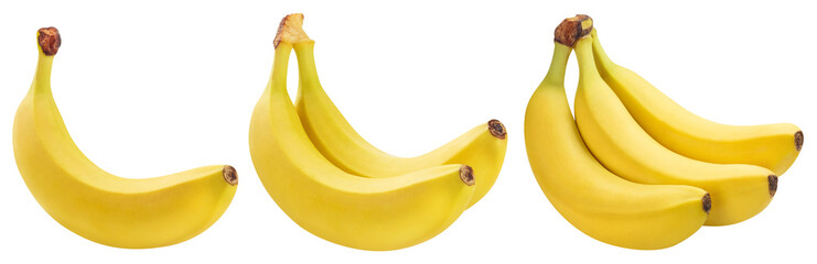 Set of delicious bananas cut out