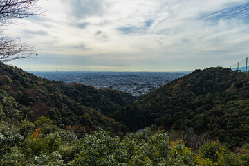 日本　大阪府箕面市の箕面公園にある望海丘展望台からの風景