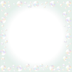 シャボン玉イラストのかわいい正方形フレーム素材