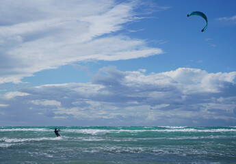 Kite surfing on the rough sea of ​​Torre Ovo in Puglia 7