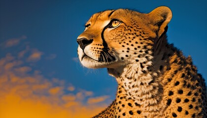cheetah in the savannah, generative ai - obrazy, fototapety, plakaty