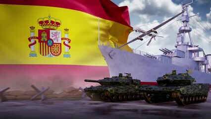 Spain, Spain FLAG, Spain Defense, Spain Military Spending, Spain security, National Defense, National Military Budget, War Tactics, Military Operation, Combat Training,  Warfare - Powered by Adobe