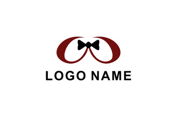 Initial Letter W Waiter Waitress Bow Tie Hotel Restaurant Logo design