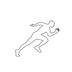 Fototapeta na wymiar outline silhouette of people running