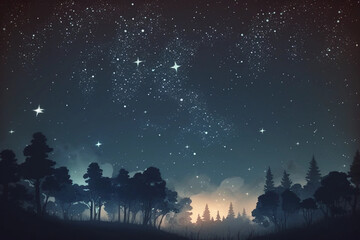 Cloudless night sky filled with stars