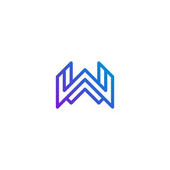 Letter W W logo design. creative minimal monochrome monogram symbol. Universal elegant vector emblem.