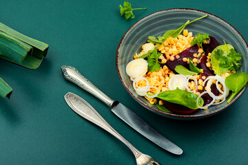 Low calorie lentil salad, Vegan food