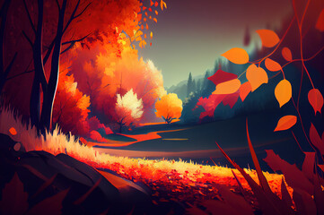beautiful autumn landscape abstract background